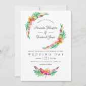 Waterverf Floral Tropical Summer Beach Weddenschap Kaart (Voorkant)