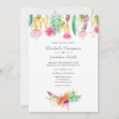 Waterverf Floral Tropical Summer Beach Weddenschap Kaart (Voorkant)