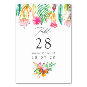 Waterverf Floral Tropical Summer Beach Weddenschap Kaart