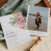 Waterverf Floral Tropical Wedding Invitation Kaart