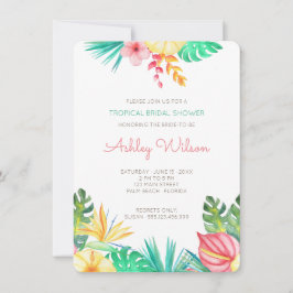 Waterverf Floral tropisch Vrijgezellenfeest uitnod Kaart