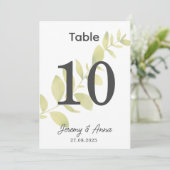 Waterverf Floral Trouwtafel Nummer Kaart (Staand voorkant)