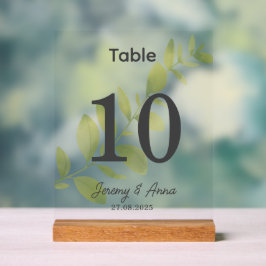 Waterverf Floral Trouwtafel Nummer Kaart Acryl Bord
