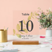 Waterverf Floral Trouwtafel Nummer Kaart Acryl Bord (Huwelijk)