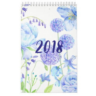 Waterverf Floral tuinen Agenda Kalender