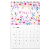 Waterverf Floral tuinen Agenda Kalender (Mar 2026)