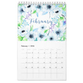 Waterverf Floral tuinen Agenda Kalender (Feb 2026)