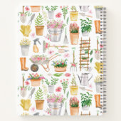Waterverf Floral Tuingereedschap Tuingereedschap J Notitieboek (Achterkant)