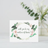 Waterverf Floral, u wordt m'n Kaart (Staand voorkant)