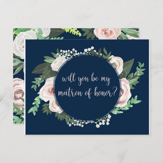 Waterverf Floral, u wordt m'n Kaart (Voorkant / Achterkant)