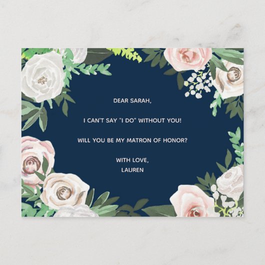 Waterverf Floral, u wordt m'n Kaart (Achterkant)