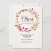 Waterverf Floral Uitnodiging (Voorkant)
