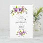 Waterverf Floral Uitnodiging (Staand voorkant)