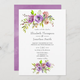 Waterverf Floral Uitnodiging