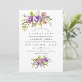 Waterverf Floral Uitnodiging (Staand voorkant)