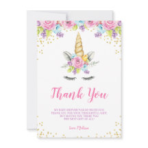 Waterverf Floral Unicorn Baby shower