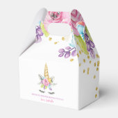 Waterverf Floral Unicorn Birthday Bedankdoosjes (Voorkant Zijde)