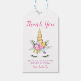 Waterverf Floral Unicorn Birthday Cadeaulabel