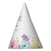 Waterverf Floral Unicorn Birthday Feesthoedjes (Rechts)
