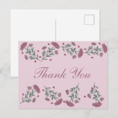 Waterverf Floral Valentijnsdag Hartelijk dank Briefkaart (Voorkant / Achterkant)