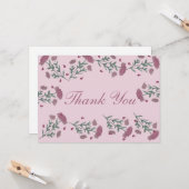 Waterverf Floral Valentijnsdag Hartelijk dank Kaart (Voorkant / Achterkant in situ)