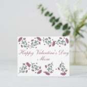 Waterverf Floral Valentijnsdag Heart Flower mama Briefkaart (Staand voorkant)