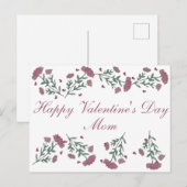 Waterverf Floral Valentijnsdag Heart Flower mama Briefkaart (Voorkant / Achterkant)