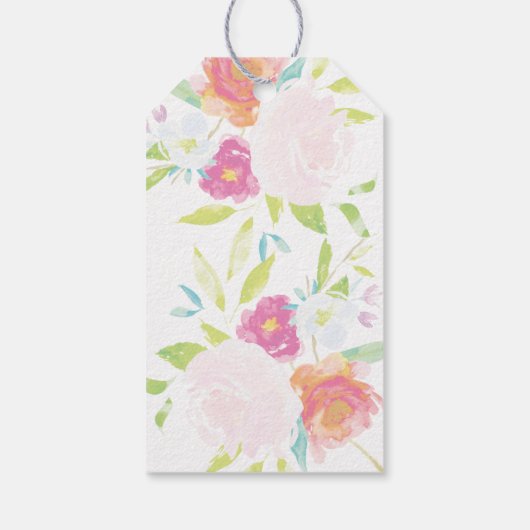 Waterverf Floral van Bright Floral Kraft Cadeaulabel (Achterkant)