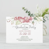 Waterverf Floral van de graduatiepartij Kaart (Staand voorkant)
