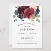 Waterverf Floral van de marine en Bourgogne Kaart (Voorkant)