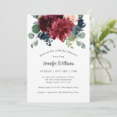 Waterverf Floral van de marine en Bourgogne Kaart (Staand voorkant)