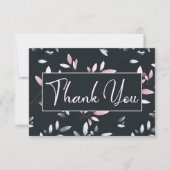 Waterverf Floral van de roze marine Bedankkaart (Voorkant)