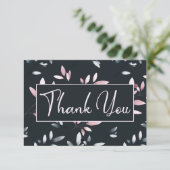 Waterverf Floral van de roze marine Bedankkaart (Staand voorkant)