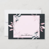 Waterverf Floral van de roze marine Bedankkaart (Achterkant)