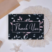 Waterverf Floral van de roze marine Bedankkaart