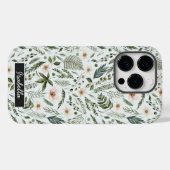 Waterverf Floral van persoonlijke naam Case-Mate iPhone Case (Achterkant (horizontaal))