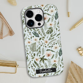 Waterverf Floral van persoonlijke naam Case-Mate iPhone 14 Pro Hoesje