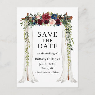 Waterverf Floral van Wedding Canopy Aankondigingskaart