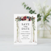 Waterverf Floral van Wedding Canopy Aankondigingskaart (Staand voorkant)