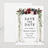 Waterverf Floral van Wedding Canopy Save The Date (Voorkant / Achterkant)