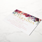 Waterverf Floral vanmiddag Tea Vrijgezellenfeest G Folie Uitnodiging (Gedraaid)