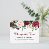 Waterverf Floral verander de datum Briefkaart (Staand voorkant)