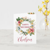 Waterverf Floral Verjaardag Kaart voor haar (Gele Bloem)