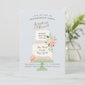 Waterverf Floral Verloving Kaart (Staand voorkant)