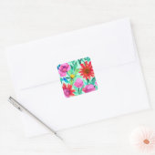  Waterverf Floral Vierkante Sticker (Envelop)