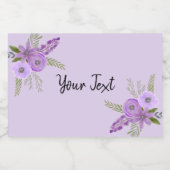 Waterverf Floral Violet Lavender Voedselcontainer Etiket (Enkel label)