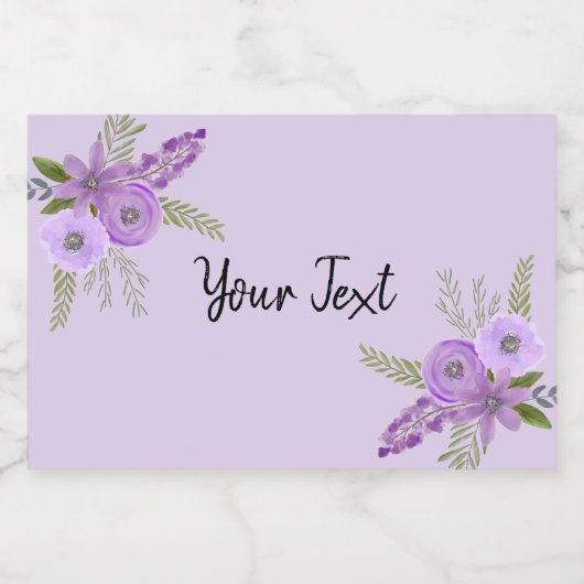 Waterverf Floral Violet Lavender Voedselcontainer Etiket (Enkel label)