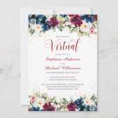 Waterverf Floral Virtual Wedding Kaart (Voorkant)