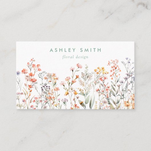 Waterverf Floral Visitekaartje (Voorkant)