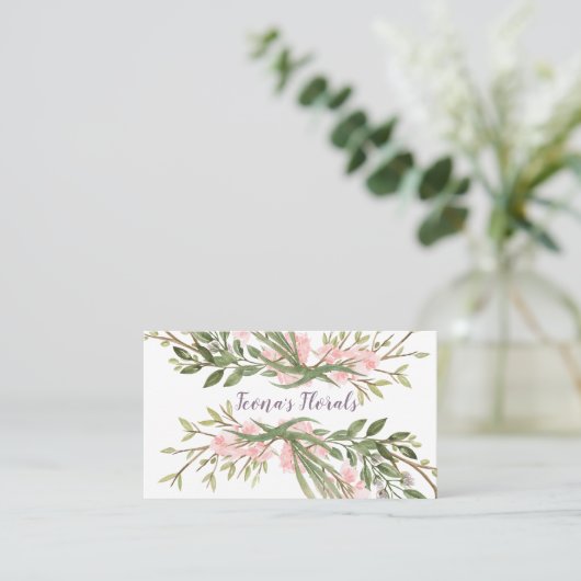 Waterverf Floral Visitekaartje (Staand voorkant)